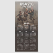 Carte Magnétique Calendrier 2026 - Esprit de 76 - 250ème Amérique (Devant)