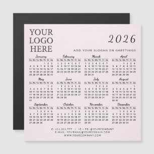 Carte Magnétique Calendrier 2026 Logo de l'entreprise Business Blus
