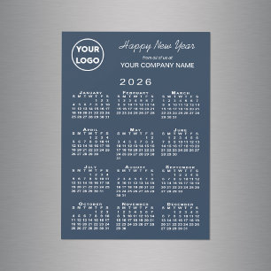 Carte Magnétique Calendrier 2026 Logo Entreprise Marine Aimant de V