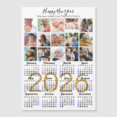 Carte Magnétique Calendrier 2026 moderne Gold Script 15 Photo magné (Devant)