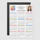 Carte Magnétique Calendrier 2026 personnalisé Logo d'entreprise Mag (Devant / Derrière)