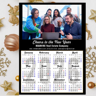 Carte Magnétique Calendrier 2026 Photo d'affaires simple noir magné