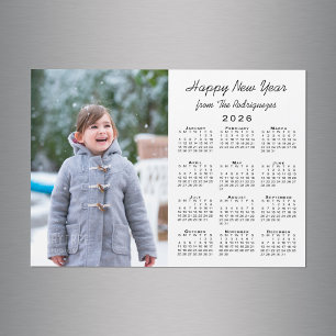 Carte Magnétique Calendrier 2026 Photo personnalisée Joyeux nouvel