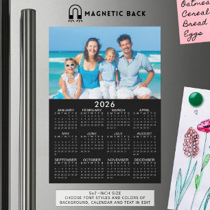 Carte Magnétique Calendrier 2026 Photo personnalisée magnétique