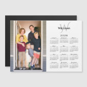 Carte Magnétique Calendrier 2026 Photo personnalisée Monogramme Nom (Devant / Derrière)