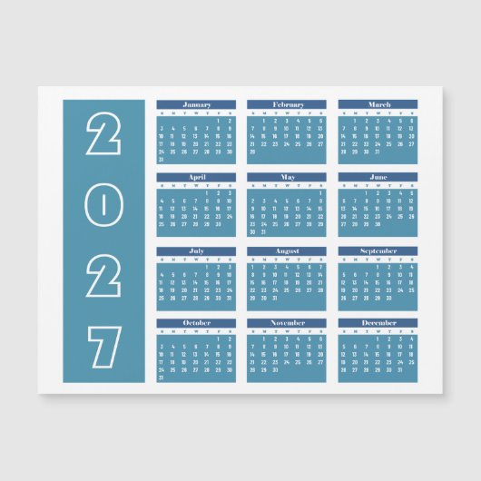 Carte Magnétique Calendrier 2027 (Devant)