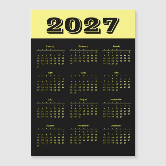 Carte Magnétique Calendrier 2027 (Devant)