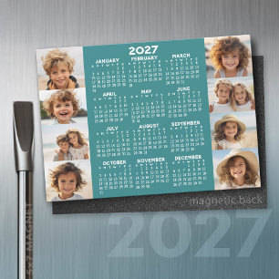 Carte Magnétique Calendrier 2027 - 8 Photos Aimant Bleu Blanc de Ba