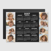 Carte Magnétique Calendrier 2027 - 8 Photos Aimant Noir Blanc de Ba (Devant / Derrière)