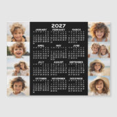 Carte Magnétique Calendrier 2027 - 8 Photos Aimant Noir Blanc de Ba (Devant)