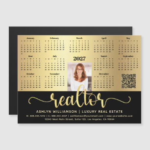 Carte Magnétique Calendrier 2027 Agent Immobilier Code QR Aimant No