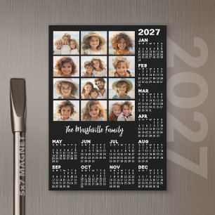 Carte Magnétique Calendrier 2027 avec 12 Photos - Aimanté Annuel