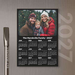 Carte Magnétique Calendrier 2027 avec Texte Personnalisé et Photo C