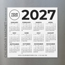 Calendrier 2027 Basique Simple Moderne Logo d'entr
