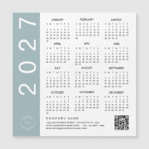 Calendrier 2027 Logo de l'entreprise Bordure Bleue