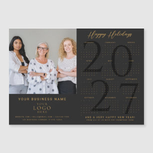 Carte Magnétique Calendrier 2027 Photo Logo Entreprise NoirOr Aiman