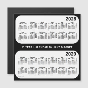 Carte Magnétique Calendrier 2 ans noir et blanc 2028-2029 de Janz