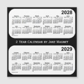 Carte Magnétique Calendrier 2 ans noir et blanc 2028-2029 de Janz (Devant)