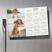 Carte Magnétique Calendrier - 3 Photos - Gris Basique Aimant Blanc
