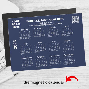 Carte Magnétique Calendrier aimanté QR Code Logo Entreprise 2026