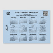 Carte Magnétique Calendrier aimanté QR Code Logo Entreprise 2027 (Devant)