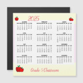 Carte Magnétique Calendrier Apple enseignant 2025 (Devant / Derrière)