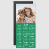 Carte Magnétique Calendrier avec photo - arrière - plan vert (Devant / Derrière)