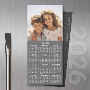 Carte Magnétique Calendrier avec photo Pleine année Voir moderne Mi