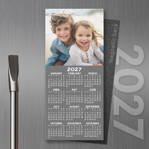 Carte Magnétique Calendrier avec photo vue annuelle moderne minimal
