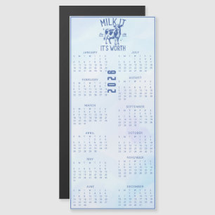 Carte Magnétique Calendrier Bleu 2026 'Tirez-en tout le jus'