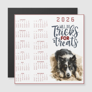 Carte Magnétique Calendrier Chien 'Fera des Tours pour des Friandis