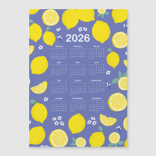 Carte Magnétique Calendrier Citrus Lemon Motif 2026