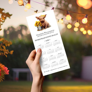 Carte Magnétique Calendrier commercial 2025 de la vache magnétique 