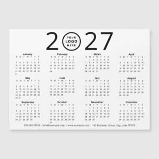 Carte Magnétique Calendrier d'affaires à logo personnalisé Noir Bla