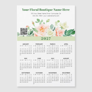 Carte Magnétique Calendrier de bureau Floral Boutique 2027