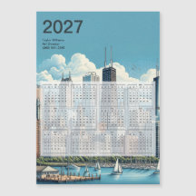Calendrier de Chicago 2027 avec dos magnétique