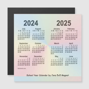 Carte Magnétique Calendrier de l'année scolaire 2024-2025 Rainbow p