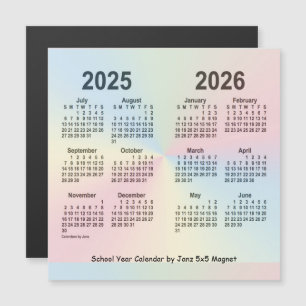Carte Magnétique Calendrier de l'année scolaire 2025-2026 Rainbow p