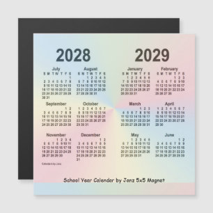 Carte Magnétique Calendrier de l'année scolaire 2028-2029 Rainbow p