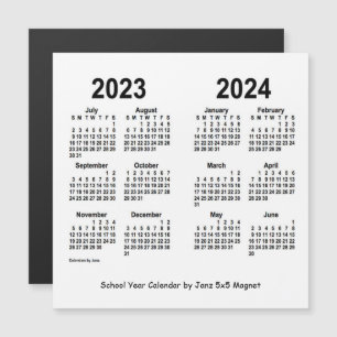 Carte Magnétique Calendrier de l'année scolaire blanche 2023-2024 p