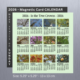Carte Magnétique Calendrier de l'arbre photo personnalisé 2026 Débu