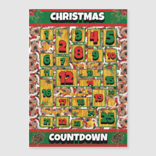 Carte Magnétique Calendrier de l'Avent de Noël du chien Airedale