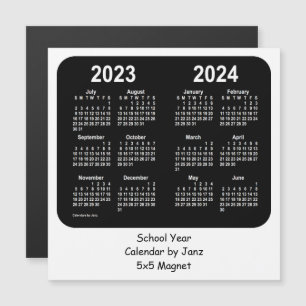 Carte Magnétique Calendrier de l'école noire et blanche 2023-2024 p