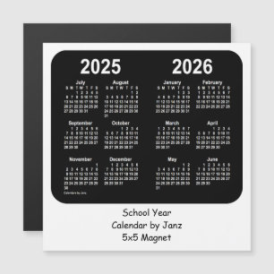 Carte Magnétique Calendrier de l'école noire et blanche 2025-2026 p