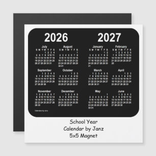 Carte Magnétique Calendrier de l'école noire et blanche 2026-2027 p