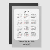 Carte Magnétique Calendrier des fêtes d'argent 2017 par Janz 5x7 Ma (Devant / Derrière)