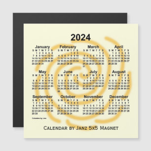 Carte Magnétique Calendrier des jours ensoleillés 2024 par Janz 5x5