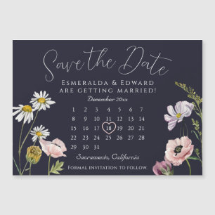 Carte Magnétique Calendrier des Mariages de fleurs sauvages de la m