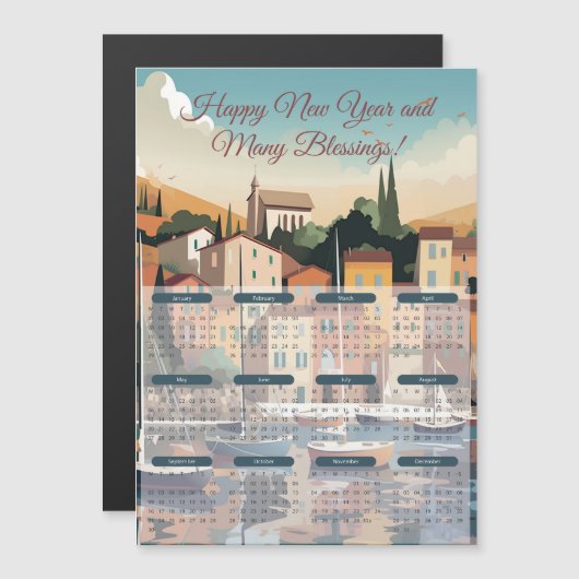 Carte Magnétique Calendrier des villes balnéaires 2024 (Devant / Derrière)