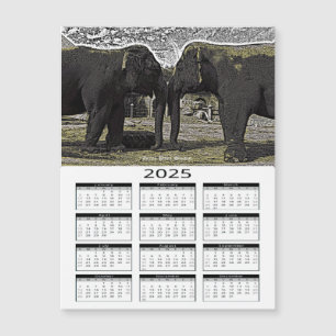 Carte Magnétique Calendrier Elephant Eyes 2025